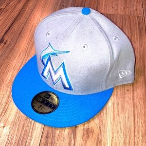 Miami Marlins Silver Blue edition Fitted hat MLB baseball cap 59fifty New Era